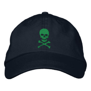 Crâne grunge et casquette brodé d'os croisés