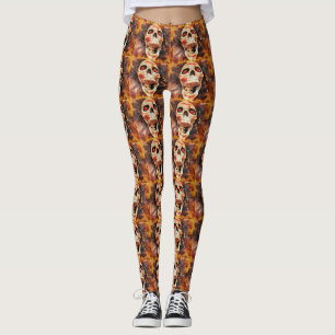Crâne hurlant Halloween Imprimer Leggings