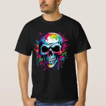 Crâne Mal Mort : Graffiti T-shirt coloré Art
