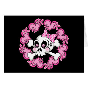 Crâne mignon et coeurs