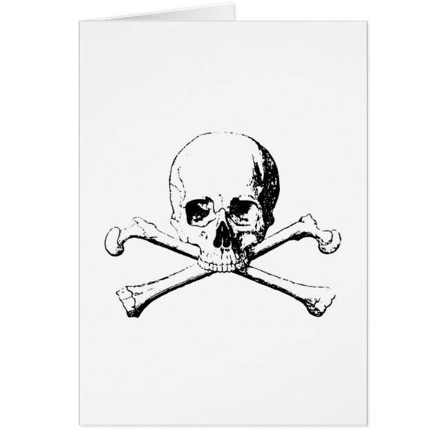 Crâne noir et blanc et os (Devant)