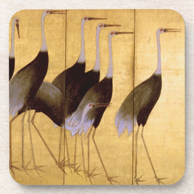 Crane, Ogata Korin, japanische Kunst Untersetzer (Vorderseite)