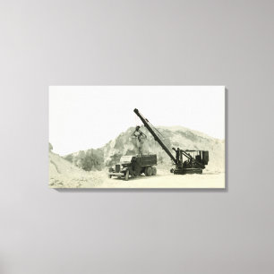 Crane Operator Crane Loading Truck Vintage antique Leinwanddruck
