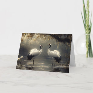 Crane Pair in einem Misty-Sumpf Karte