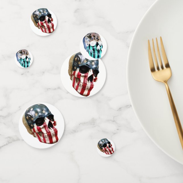 Crâne peint sur confetti de table (Groupe)