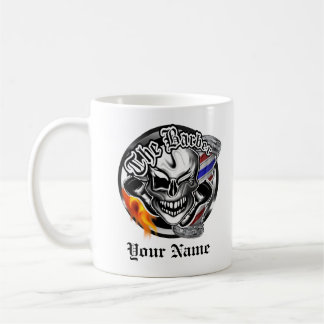 Crâne personnalisé de coiffeur avec la tasse