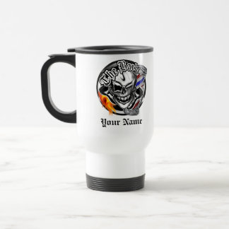 Crâne personnalisé de coiffeur avec la tasse