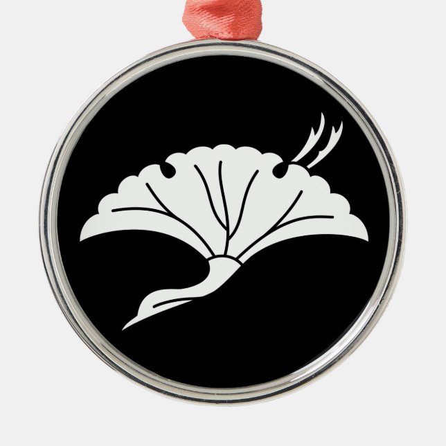 Crane-shaped ginkgo leaf silbernes ornament (Vorne)