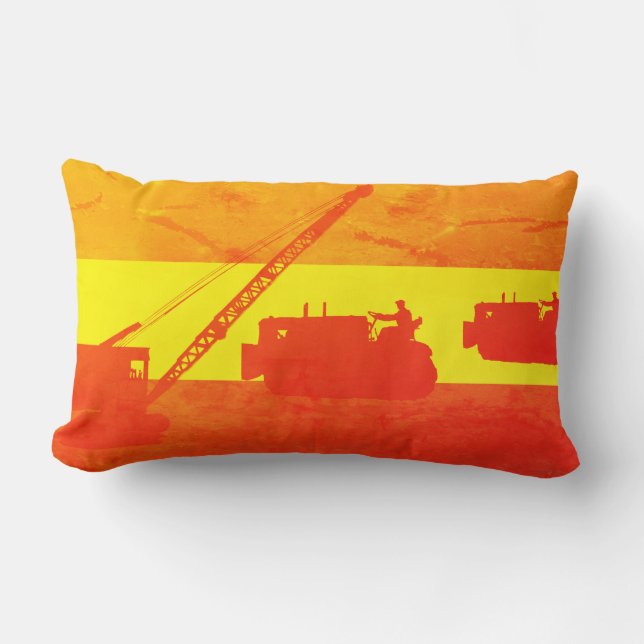 Crane Shovel OPERATION ENGINEER Art Bulldozer Lendenkissen (Vorderseite)