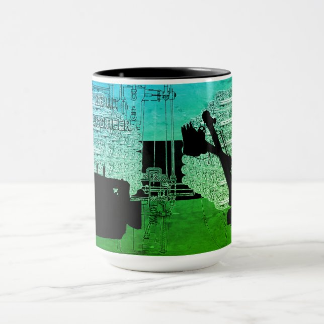 Crane Shovel OPERATION ENGINEER Art Bulldozer Tasse (Zentrum)