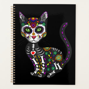 Crâne sucre Chat mexicain Halloween Jour De La Mor