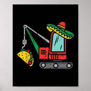 Crane Tacos Boys Cinco De Mayo Fiesta Kinder Poster