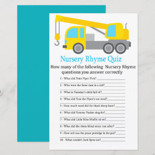 Crane Truck Kinderzimmer Rhyme Quiz Kinderduschens