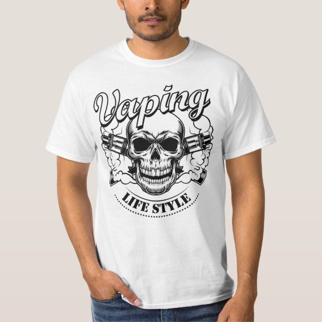 Crâne Vaping - T-shirt gras & Edgy (Devant)