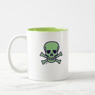 Crâne vert tasse à deux tons