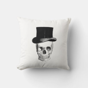 Crâne vintage avec Coussin Tophat
