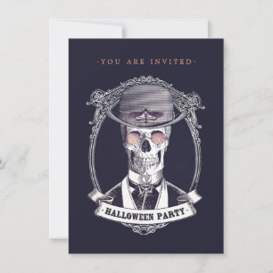 Crâne vintage Squelette Halloween Fête Invitation