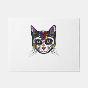 Craneo De Gato Halloween Niedlich Sugar Skull Dia  Fußmatte