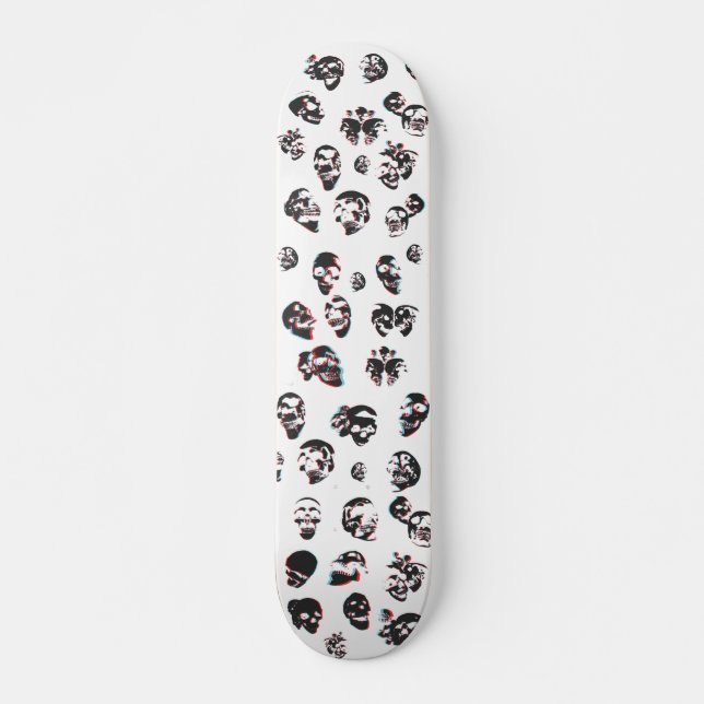 Crânes 3D : Skateboard personnalisé (Devant)