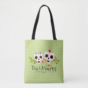 Crânes à sucre florales Dia de Muertos Sac fourr