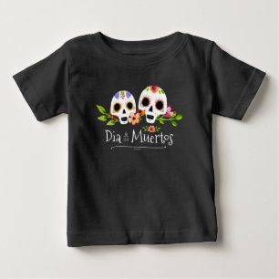 Crânes à sucre florales Dia de Muertos   T-shirt