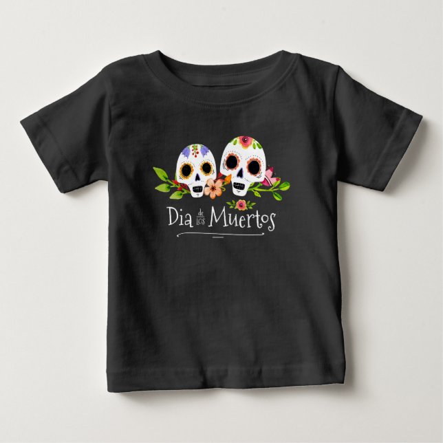 Crânes à sucre florales Dia de Muertos | T-shirt (Devant)