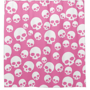 Crânes Aléatoires Rose Cute Motif rideau de douche