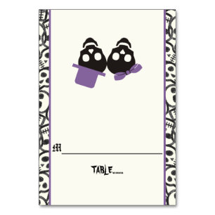 Crânes amusants Carte d'escorte mariage violet Hal