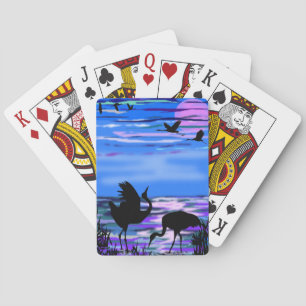 Cranes Bird Dance Liebe Spielkarten