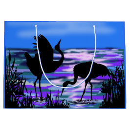 Cranes Bird Gift Bag - Liebe Dance Große Geschenktüte