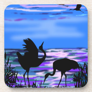 Cranes Bird Liebe Dance Untersetzer
