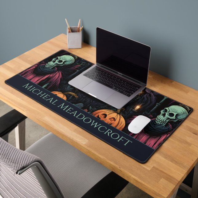 Crânes Citrouille noir gothique (Bureau 2)