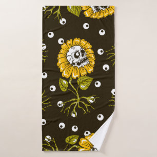crânes de tournesol sans couture motif