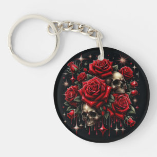 Crânes dorés & Roses rouges scintillent Glamour go