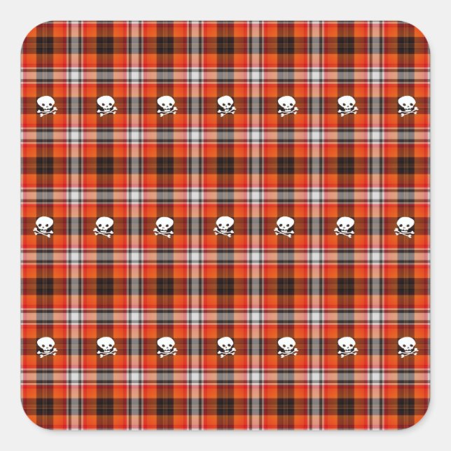 Crânes écossais de goth plaid stickers (Devant)