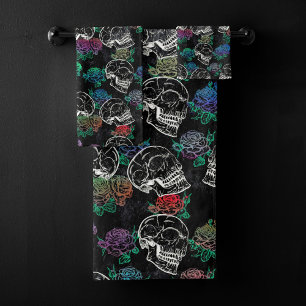 Crânes et Roses sombres Funky Glam Ombre Grunge