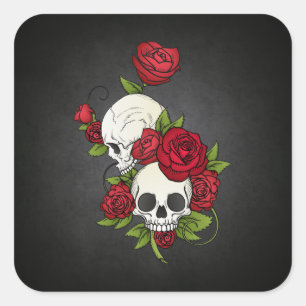 Crânes florales Dia de los Muertos   Autocollant