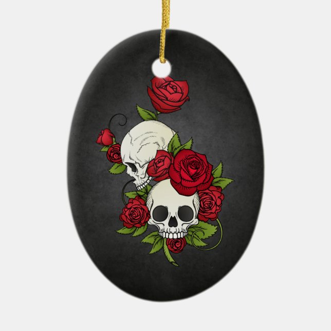 Crânes florales Dia de los Muertos | Ornement (Devant)
