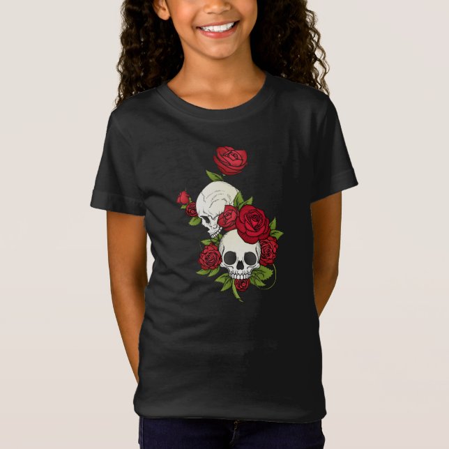 Crânes florales Dia de los Muertos | T-shirt (Devant)