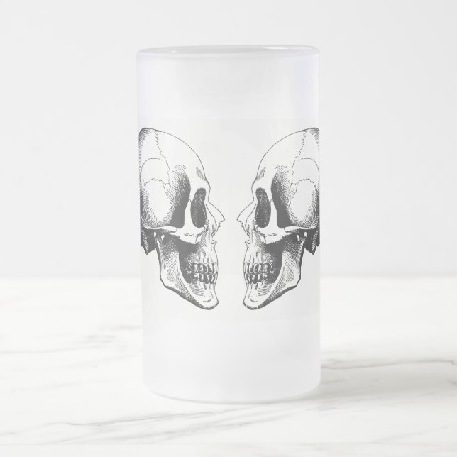 Crânes givrés 16 oz de verre givrée Mug (Centre)