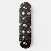 Crânes gothiques et skateboard Rose