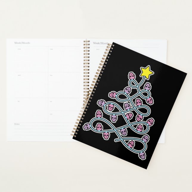 Crânes gothiques Planificateur Arbre de Noël (Devant avec enveloppe)