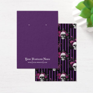 Crânes gothiques violets Carte d'oreille d'Hallowe