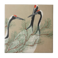 Cranes Kamisaka Sekka japan bemalt Leinwand cc