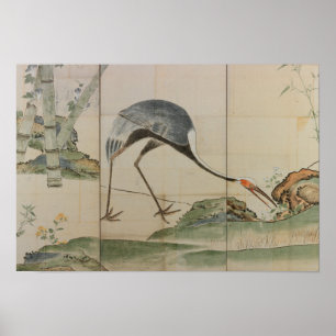 Cranes, Pines, and Bamboo Poster