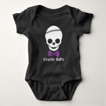 Cranio Baby Boy Skull mit Lila Bowtie