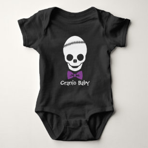 Cranio Baby Boy Skull mit Lila Bowtie Strampler