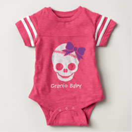 Cranio Kid Girl Skull mit Lila Bow Baby Strampler