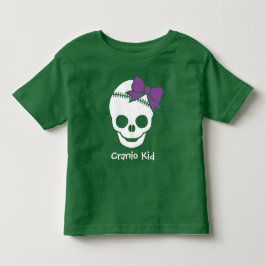 Cranio Kid Girl Skull mit Lila Bow Kleinkind T-shirt