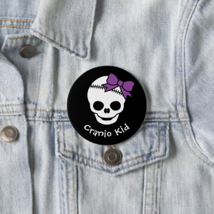 Cranio Kid Girl Skull mit Lila Bowtie Button